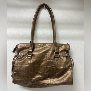 Alfred Dunner Metallic Brown Shoulder Bag